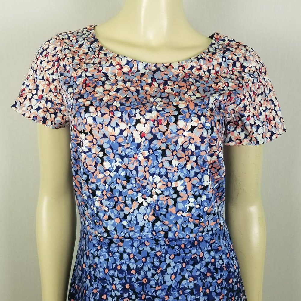 Talbots floral sheath blue dress sz 6 - Picture 4 of 8